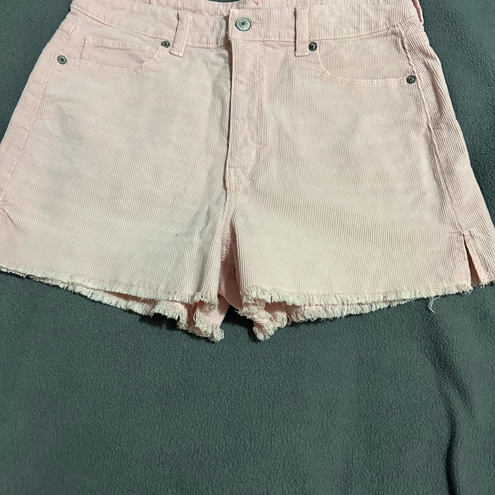 American Eagle Outfitters Pink corduroy Shorts Frayed Hem